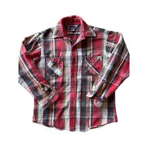 Vintage 70s Big Mac USA Made Red Plaid Flannel Shirt Mens M